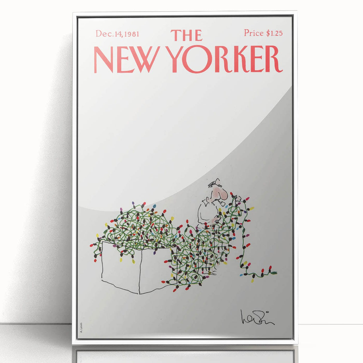 Vintage New Yorker Poster - Iconic Christmas Lights Illustration