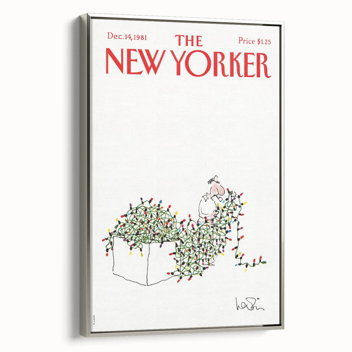 Vintage New Yorker Poster - Iconic Christmas Lights Illustration