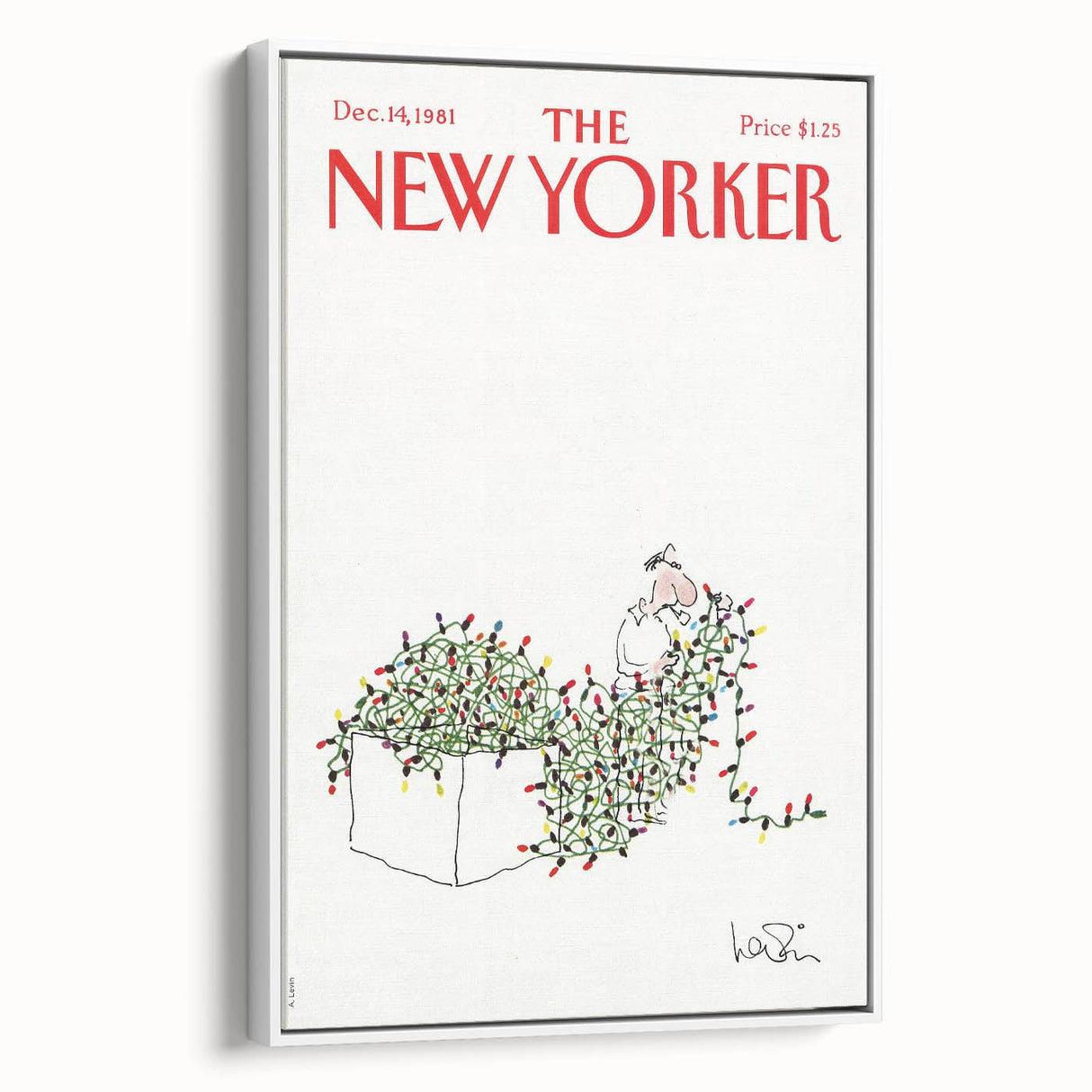 Vintage New Yorker Poster - Iconic Christmas Lights Illustration
