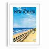 Vintage New Yorker Poster - Beach Walk Scene by the Ocean