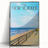 Vintage New Yorker Poster - Beach Walk Scene by the Ocean