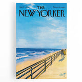Vintage New Yorker Poster - Beach Walk Scene by the Ocean