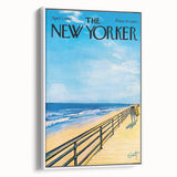 Vintage New Yorker Poster - Beach Walk Scene by the Ocean