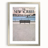 Vintage New Yorker Poster - Waterfront Bench View