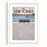 Vintage New Yorker Poster - Waterfront Bench View