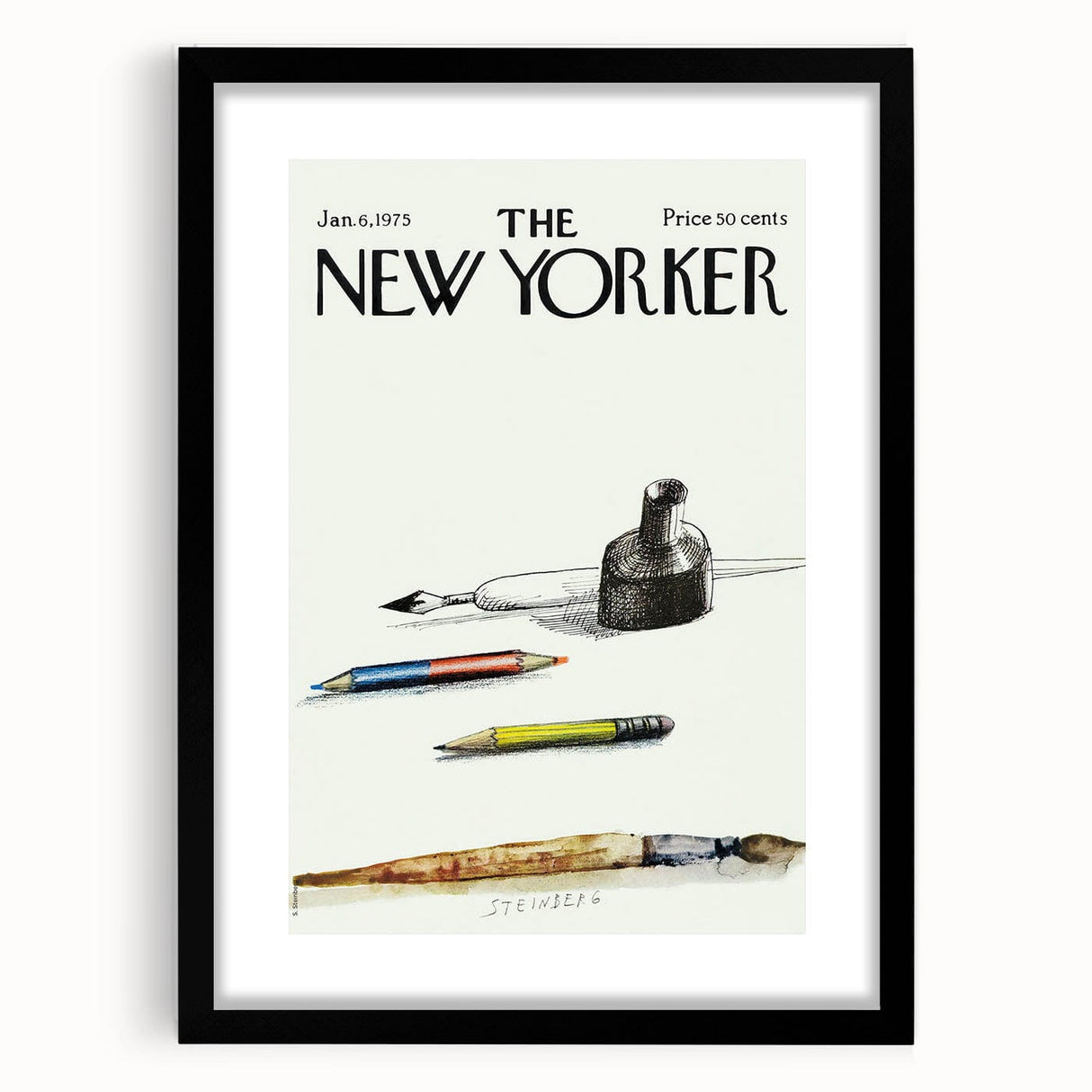 Vintage New Yorker Poster - Classic Illustrations with Pencils & Ink