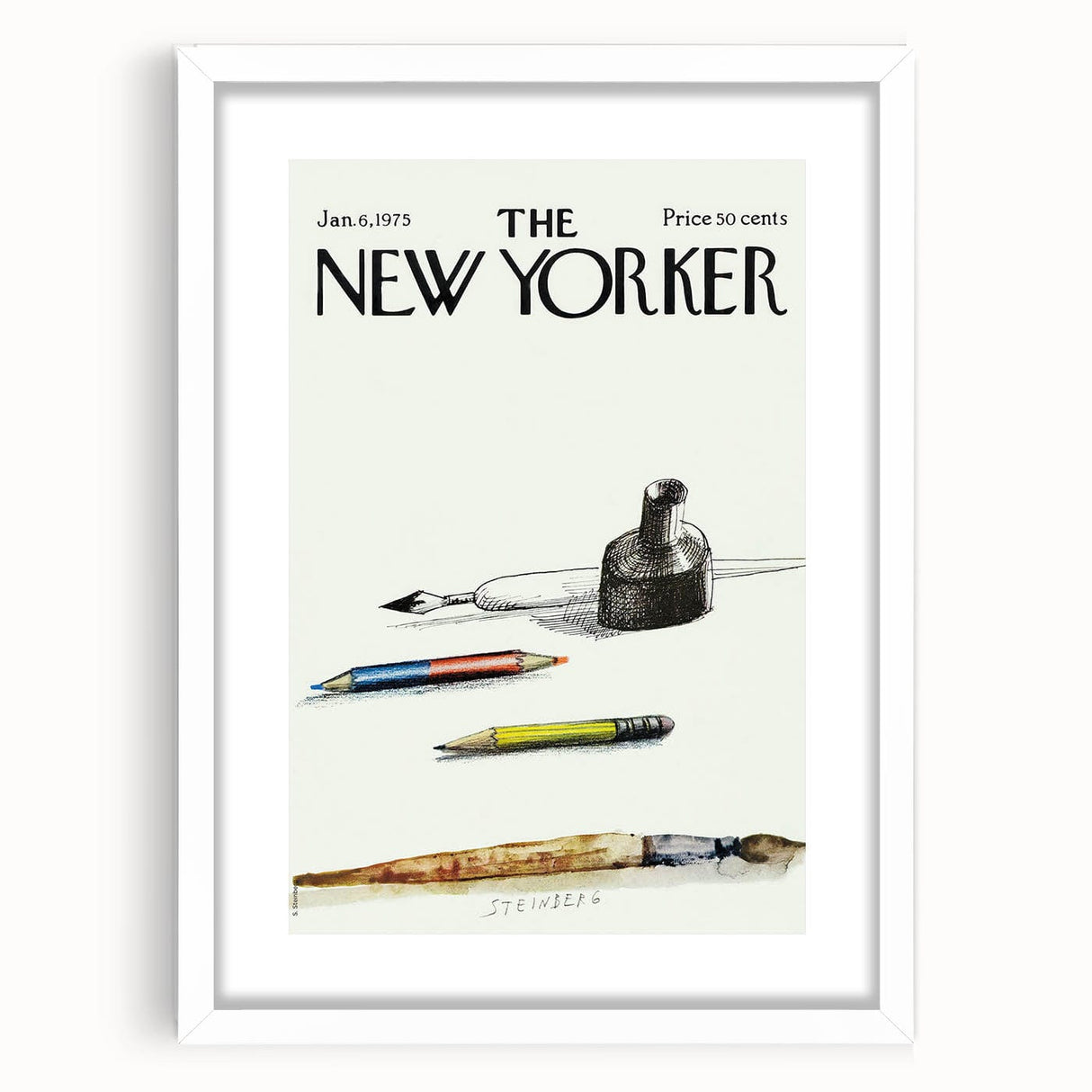 Vintage New Yorker Poster - Classic Illustrations with Pencils & Ink