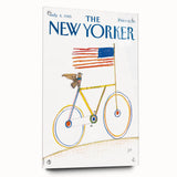 Vintage New Yorker Poster - Iconic American Eagle Bike Art