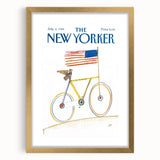 Vintage New Yorker Poster - Iconic American Eagle Bike Art