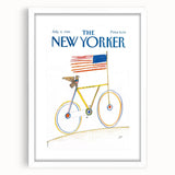 Vintage New Yorker Poster - Iconic American Eagle Bike Art