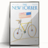 Vintage New Yorker Poster - Iconic American Eagle Bike Art