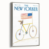 Vintage New Yorker Poster - Iconic American Eagle Bike Art