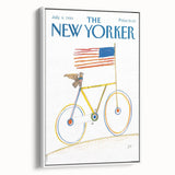 Vintage New Yorker Poster - Iconic American Eagle Bike Art