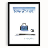 Vintage New Yorker Poster - Cosmic Ink Bottle & Constellation Art