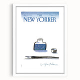 Vintage New Yorker Poster - Cosmic Ink Bottle & Constellation Art