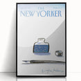 Vintage New Yorker Poster - Cosmic Ink Bottle & Constellation Art
