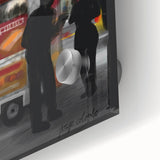 Vintage New Yorker Poster - Nighttime Street Food Scene Art