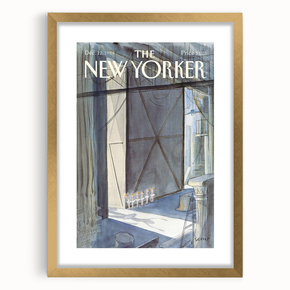 Iconic New Yorker Wall Art - Vintage New Yorker Poster Ballet Scene