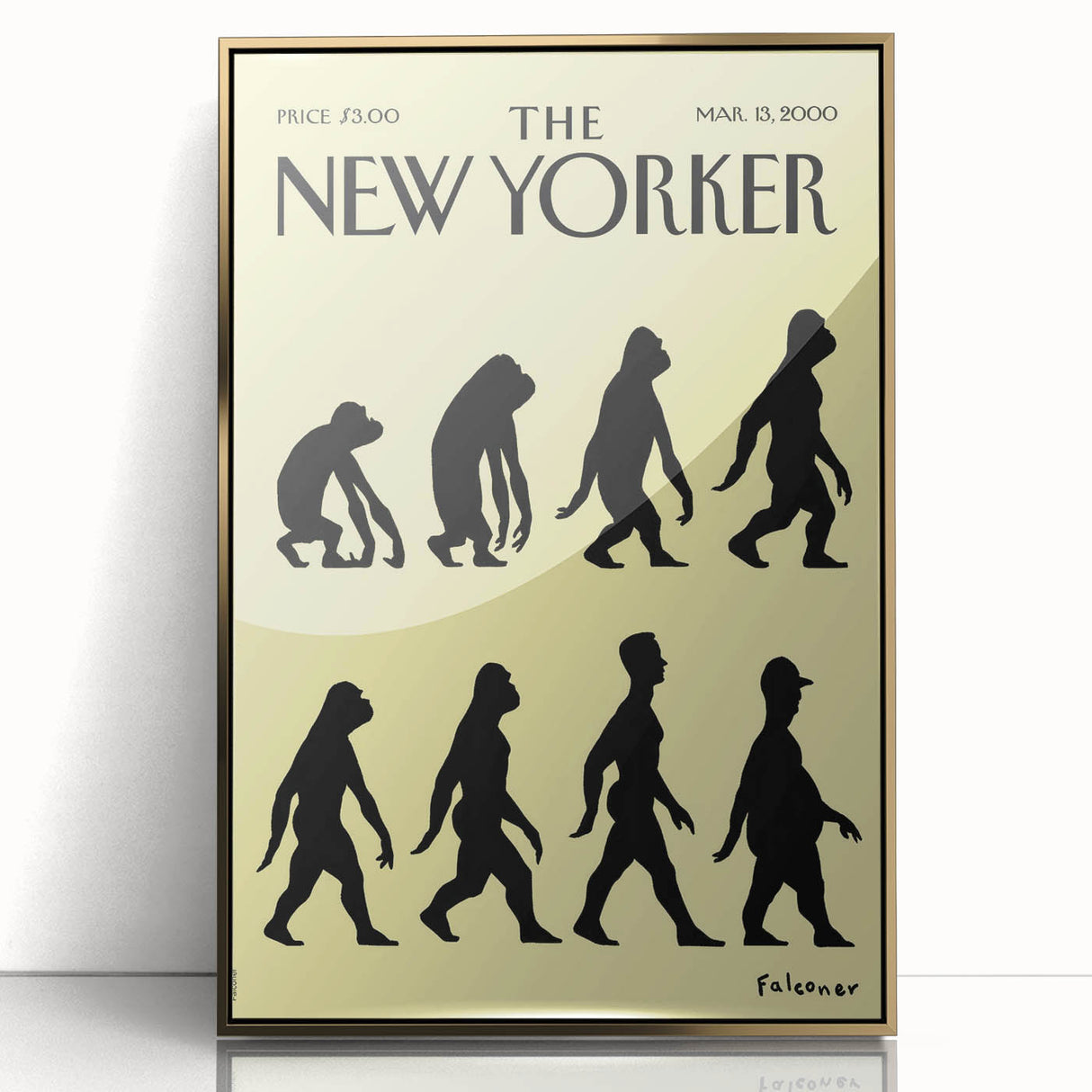 New Yorker Magazine Cover Art: Evolution of Mankind Poster