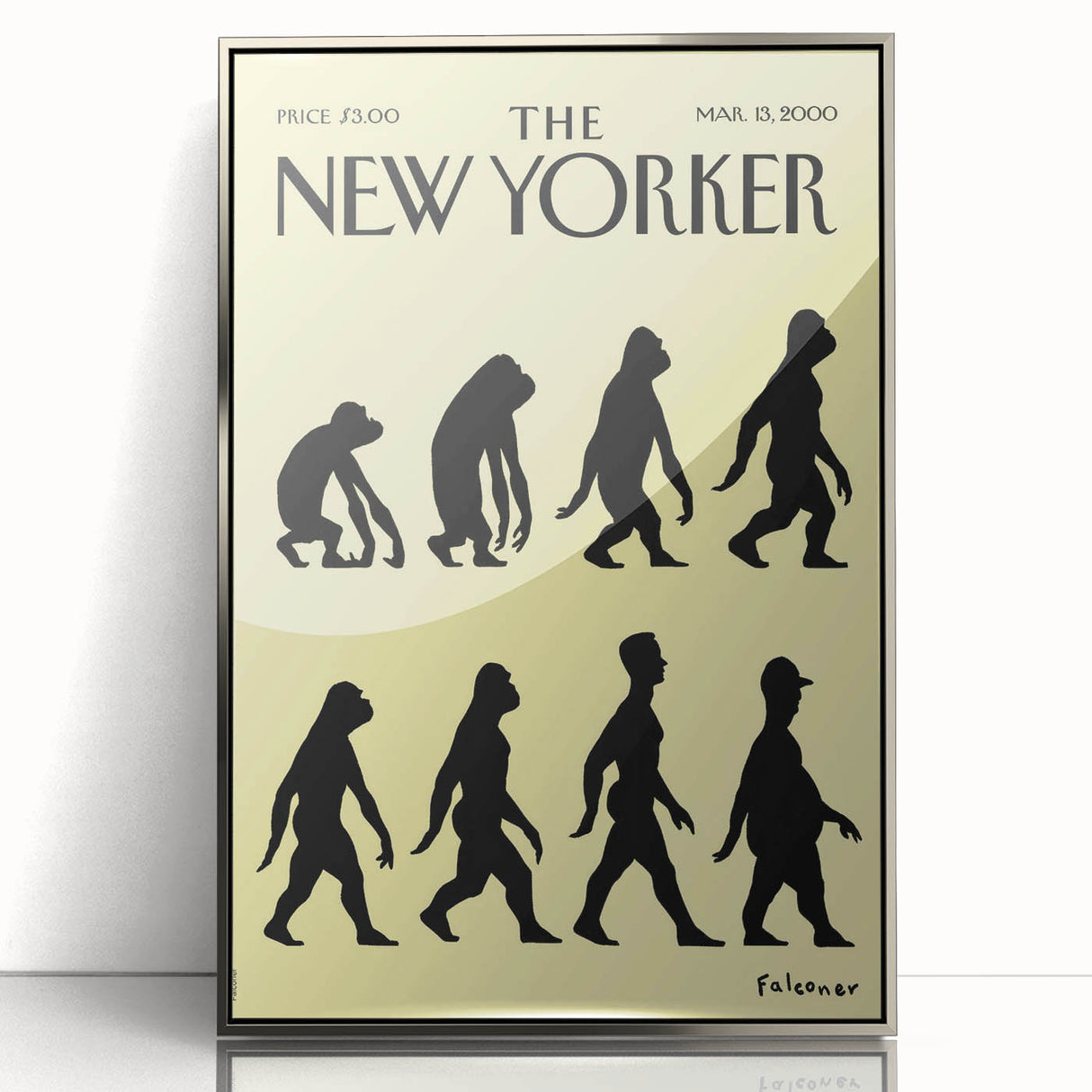 New Yorker Magazine Cover Art: Evolution of Mankind Poster