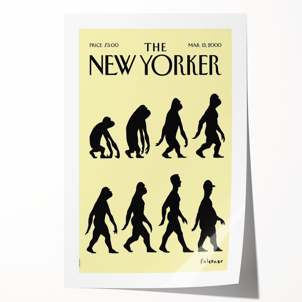 New Yorker Magazine Cover Art: Evolution of Mankind Poster