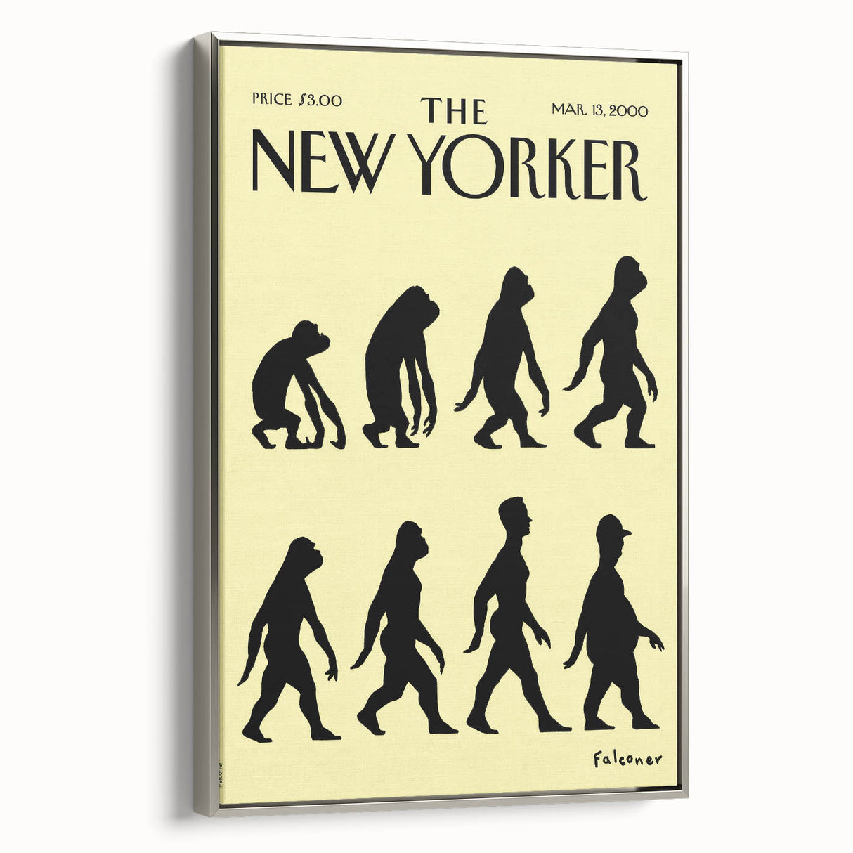 New Yorker Magazine Cover Art: Evolution of Mankind Poster