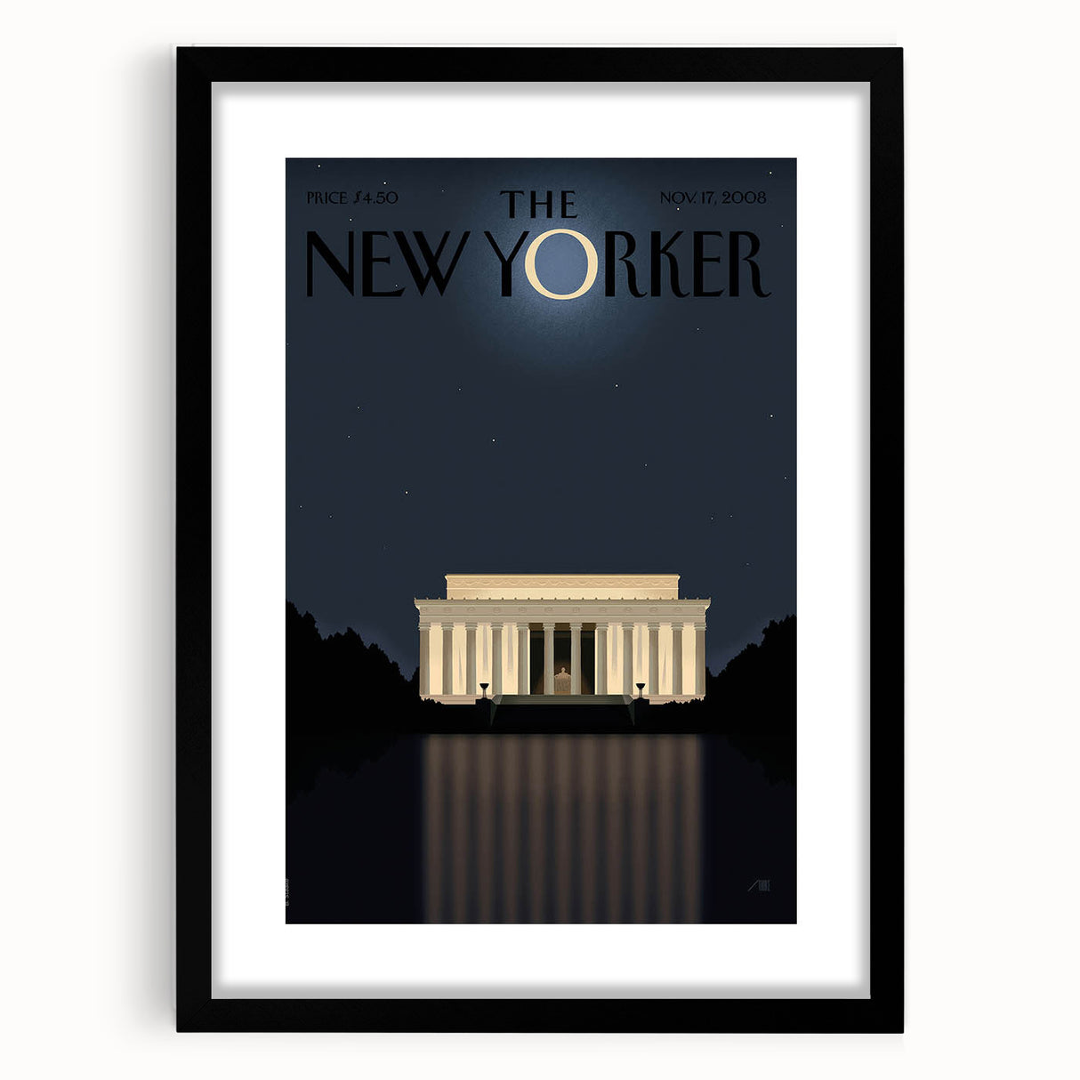 New Yorker Magazine Art - Lincoln Memorial at Night Poster