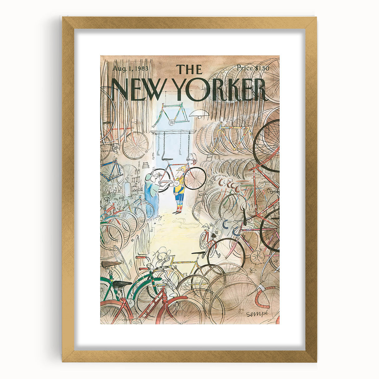 New Yorker Magazine Art - Bicycle Shop Poster