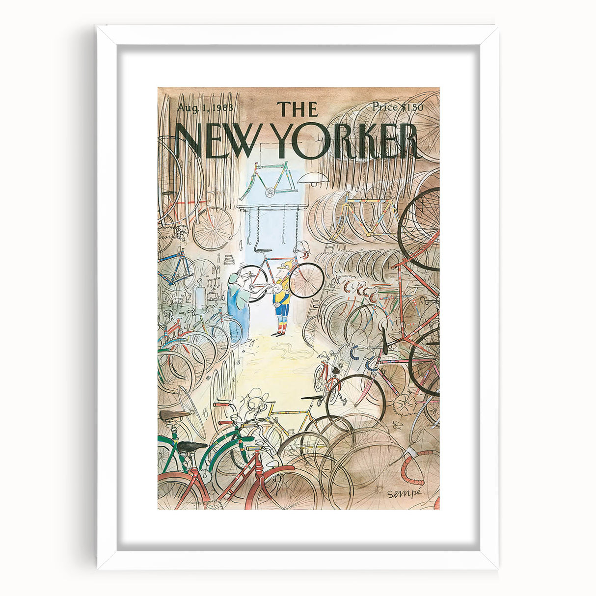 New Yorker Magazine Art - Bicycle Shop Poster