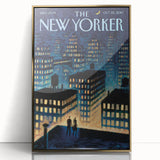 New Yorker Magazine Art - Rooftop View of NYC Poster