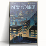 New Yorker Magazine Art - Rooftop View of NYC Poster