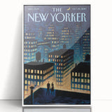 New Yorker Magazine Art - Rooftop View of NYC Poster