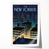 New Yorker Magazine Art - Rooftop View of NYC Poster