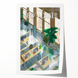 Vintage New Yorker Poster - Modern Office & Plants Art Print