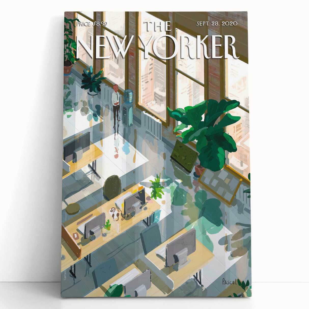 Vintage New Yorker Poster - Modern Office & Plants Art Print