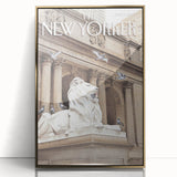 Iconic New Yorker Magazine Cover Art - Library Lion Poster