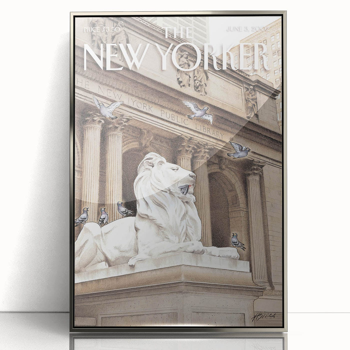 Iconic New Yorker Magazine Cover Art - Library Lion Poster