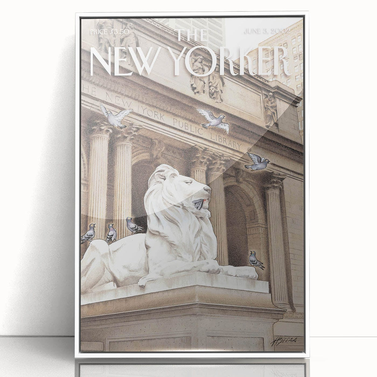 Iconic New Yorker Magazine Cover Art - Library Lion Poster