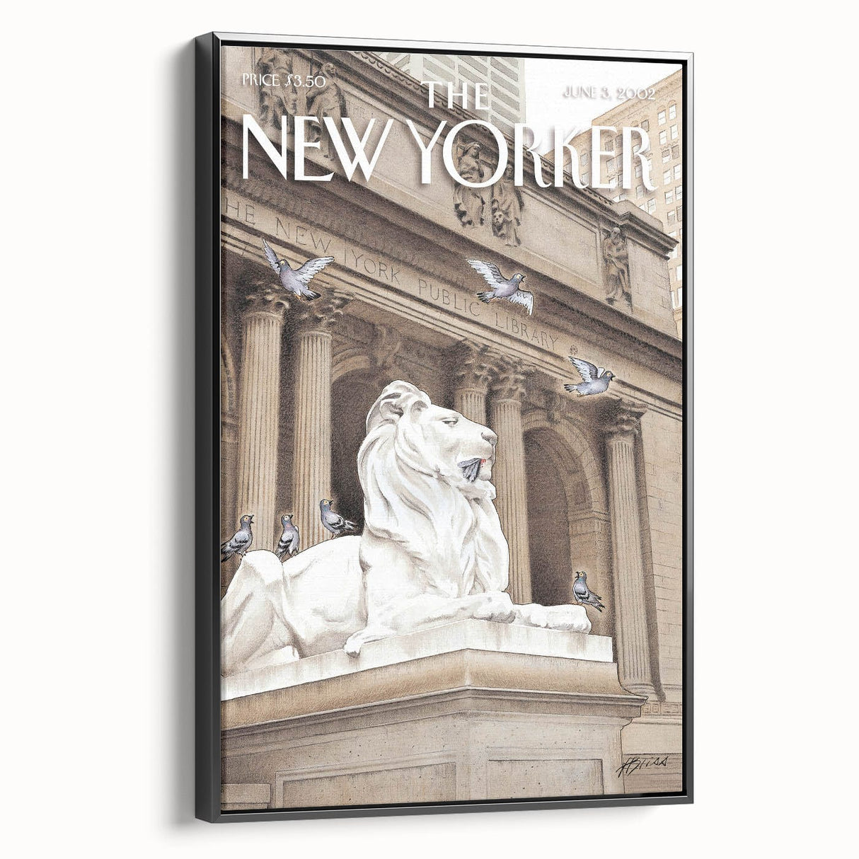 Iconic New Yorker Magazine Cover Art - Library Lion Poster