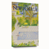 Vintage New Yorker Magazine Poster - Poolside Paradise Artwork
