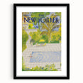 Vintage New Yorker Magazine Poster - Poolside Paradise Artwork