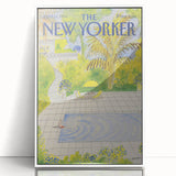 Vintage New Yorker Magazine Poster - Poolside Paradise Artwork