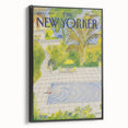 Vintage New Yorker Magazine Poster - Poolside Paradise Artwork