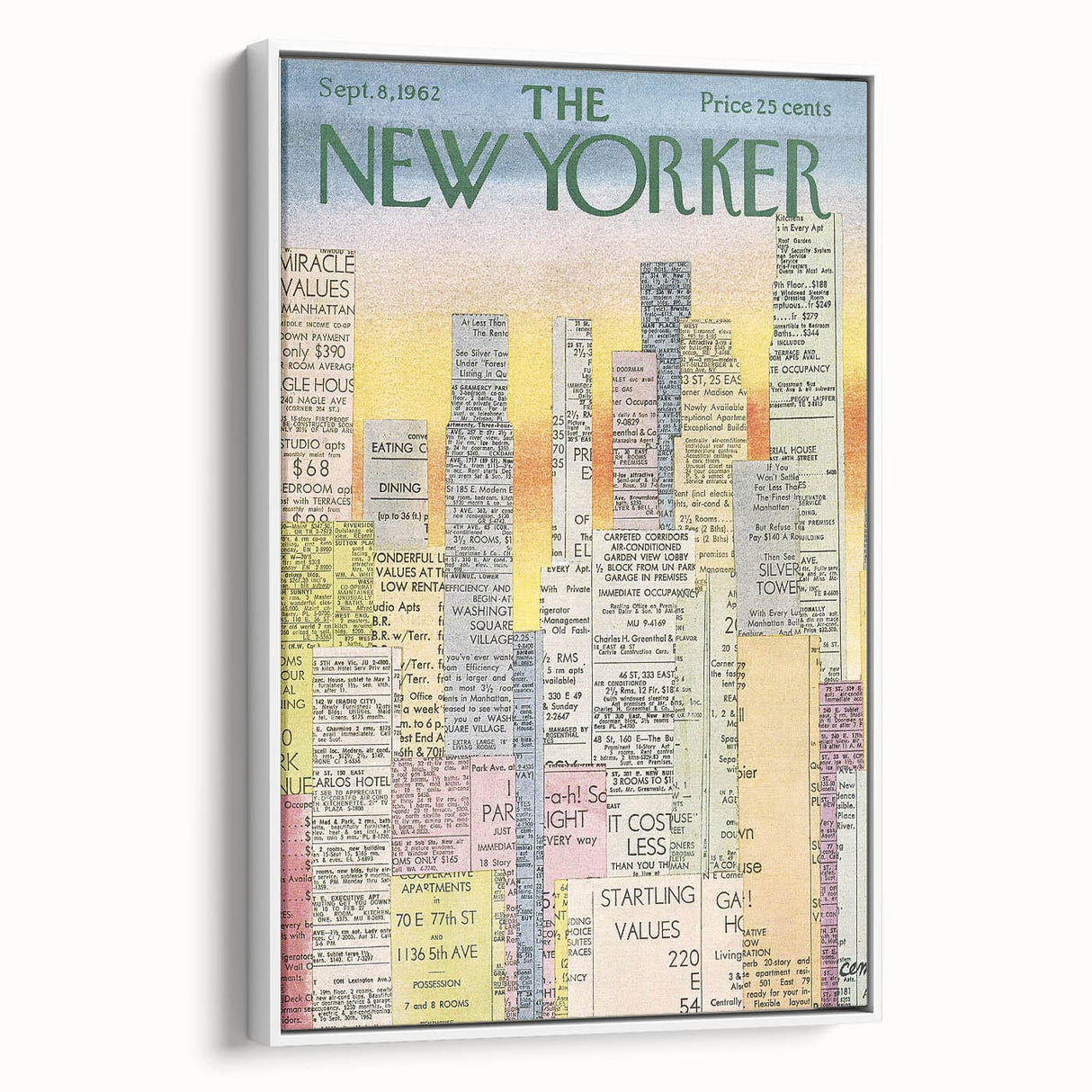Vintage New Yorker Poster - Classic 1962 New York Adverts Wall Art