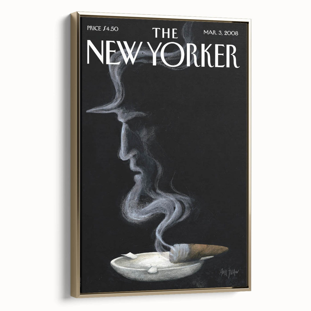 New Yorker Magazine Cover Art - 2008 Cigarette Smoke Illustration Wall Art