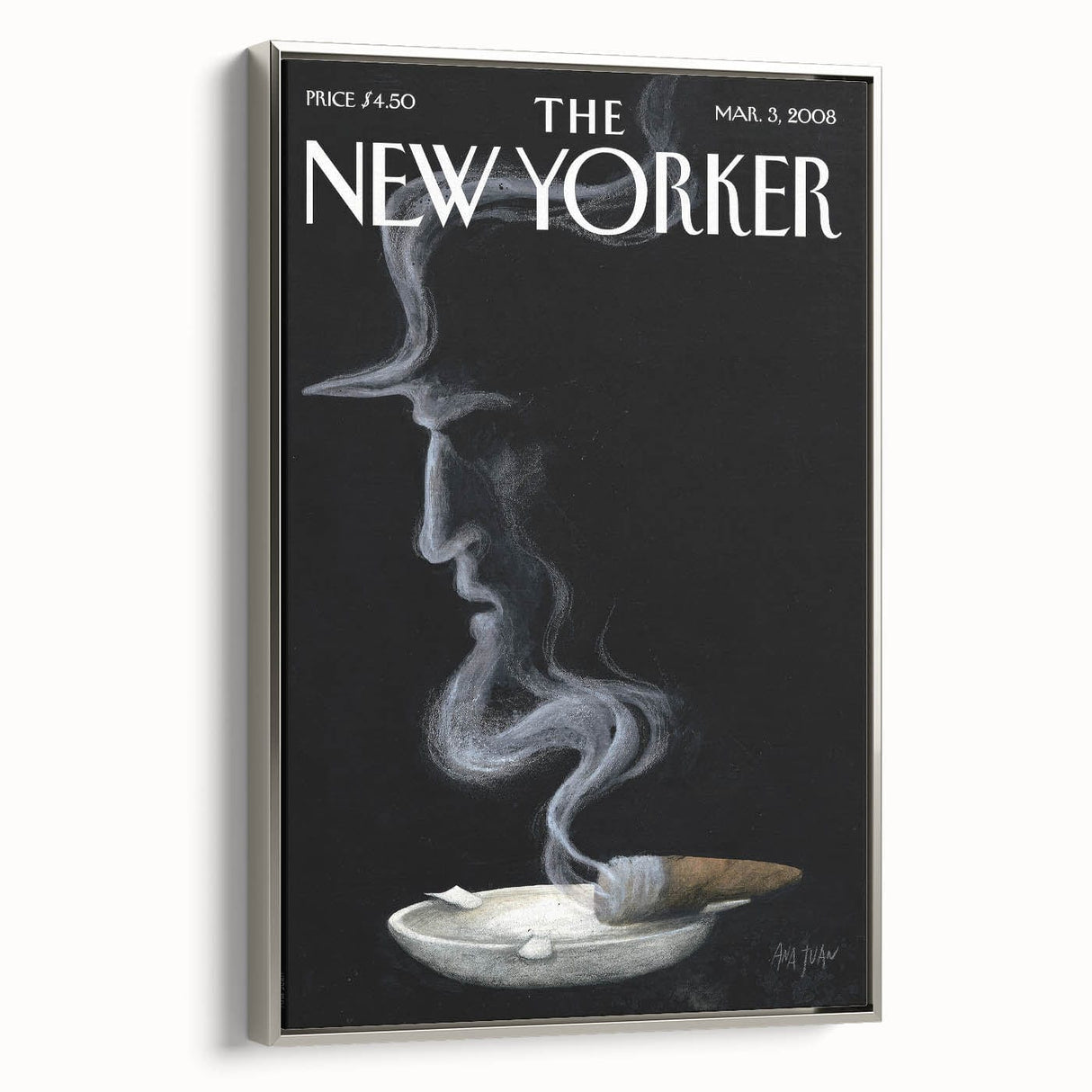 New Yorker Magazine Cover Art - 2008 Cigarette Smoke Illustration Wall Art