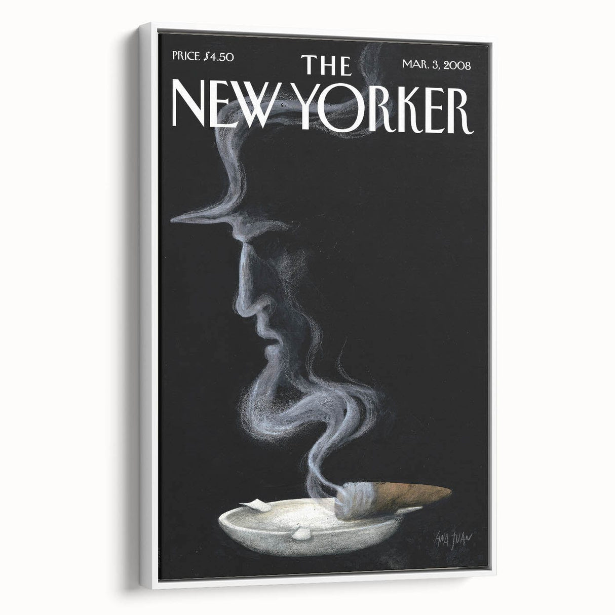 New Yorker Magazine Cover Art - 2008 Cigarette Smoke Illustration Wall Art
