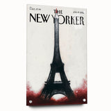 Eiffel Tower New Yorker Poster - 2015 Red Accent Paris Illustration Art