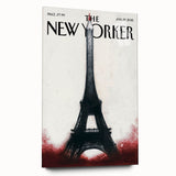 Eiffel Tower New Yorker Poster - 2015 Red Accent Paris Illustration Art