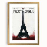 Eiffel Tower New Yorker Poster - 2015 Red Accent Paris Illustration Art
